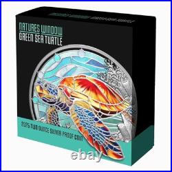 NEW Niue 2025 Green Sea Turtle Natures Window $5 2 Oz. 999 Silver Proof Color NEW Niue 2025 Green Sea Turtle Natures Window $5 2 Oz. 999 Silver Proof Color