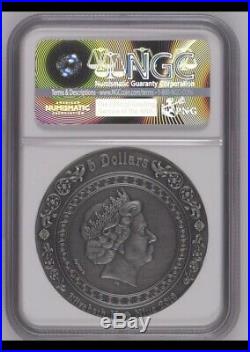 NGC MS70 2019 Niue ATHENA AND MINERVA Strong Goddesses 2 Oz Silver Coin 5$