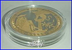 NIUE 2016 5$ GREEK MYTHS Oedipus and Sphinx 2 oz Silver Coin Rhodium-Gold Plated