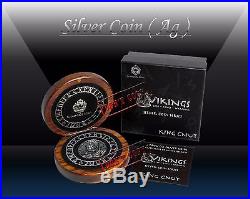 NIUE Set 3x $ 2 DOLLARS 2015 VIKINGS (ODIN, KING CNUT, RAGNAR) 2oz Silver coins