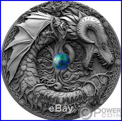 NORSE DRAGON Azurite Dragons 2 Oz Silver Coin 2$ Niue 2019