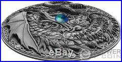 NORSE DRAGON Azurite Dragons 2 Oz Silver Coin 2$ Niue 2019