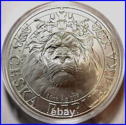 New 2022 Niue Czech Lion 10 oz Silver BU Coin In Capsule Mintage 1000