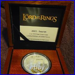 New Zealand Mint 2021 Niue LOTR Sauron 1 oz. 999 Silver Proof Coin