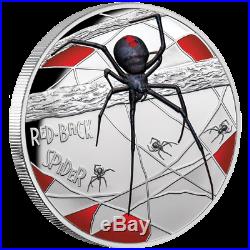 Niue 10 Dollar 2020 Red-Back Spider Jubiläumsausgabe in Farbe 5 Oz Silber PP