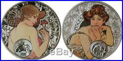 Niue 2010-2011 $1 Alphonse Mucha Zodiac Series 12 x 28.28g Silver Proof Coin Set