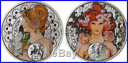 Niue 2010 2011 $1 Alphonse Mucha Zodiac Series 12x 28.28g Silver Proof Coin Set