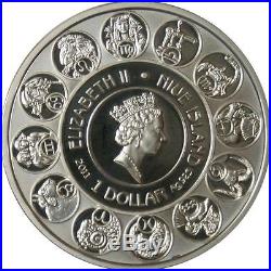 Niue 2010 2011 $1 Alphonse Mucha Zodiac Series 12x 28.28g Silver Proof Coin Set