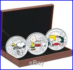 Niue 2010 $2 Celebrate Peanuts 60th Anniversary 3x 1 Oz Silver Proof Coin Set