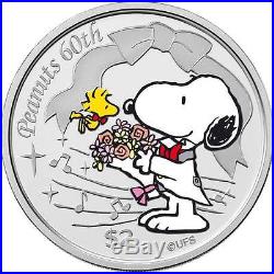 Niue 2010 $2 PEANUTS 60th Anniversary Snoopy 3 x 1 Oz Proof Silver Coin Set