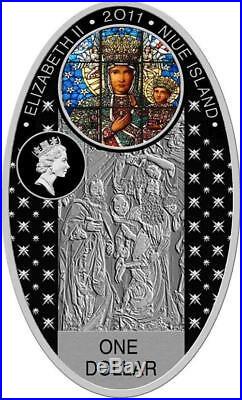 Niue 2011 $1 Gothic Cathedrals Koció Mariacki Silver Proof Coin