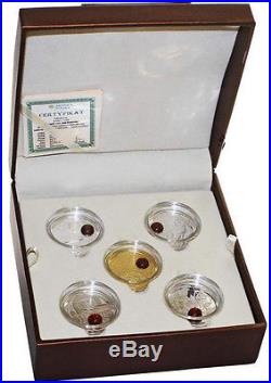 Niue 2011 2012 9x1$ Amber Route Collection Silver Coins In Box and Coa Proof