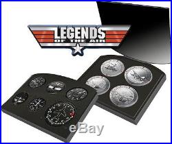 Niue 2011 $2 Legends of the Air B-52 F-16 Apache 4 x 1 Oz Silver Proof Coin Set