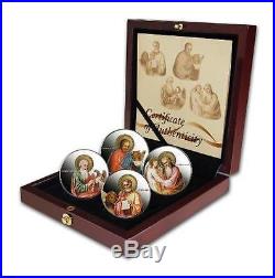 Niue 2011 $2 Orthodox Shrines The Evangelists 4 x 1 Oz Silver Proof Coin Set