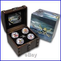 Niue 2011 4x2$ Real Pirates of the Caribbean 4x 1 Oz Silver Coin Proof Set