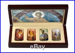 Niue 2012 2$ ANDREI RUBLEV 4 x 1 Oz Silver Coin ICON SET with CONVEX SHAPE