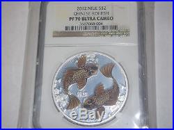 Niue 2012 $2 FENG SHUI KOI Japanese Carp Fish 1Oz Silver Coin PF 70 UCAM NGC