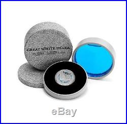 Niue 2012 2$ Great White Shark 1 Oz. 999 Proof Silver Coin