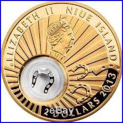 Niue 2012 2$ Lucky coins HORSESHOE 24K Gold Plated 28,28g Silver Coin withFigure