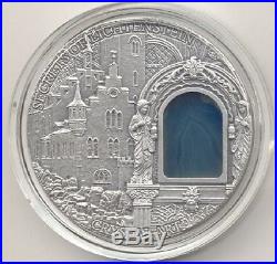 Niue 2012 2$ SECRETS OF LICHTENSTEIN Crystal Art Castle 2oz Silver Coin