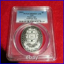 Niue 2012 Imperial Faberge Egg Series. 999 Silver coin Napoleonic Egg PCGS PR69