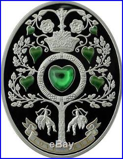 Niue 2013 $1 Imperial Fabergé Eggs Love Tree 28.28g Silver Proof Coin Zirconia
