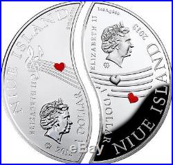 Niue 2013 2x $1 Cats In Love 2x 1 Oz Silver Proof Coin Set with Blister