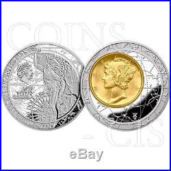 Niue 2013 50$ Fortuna Redux Mercury 6oz 1st Cylinder Shape Proof Silver Coin