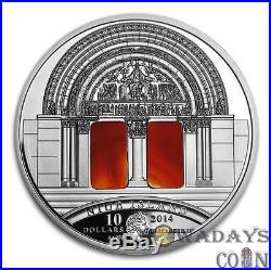 Niue 2014 10$ Art That Changed World Romanesque 3 Oz Silver Coin with Real Agate