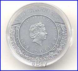 Niue 2014 1$ Canyon Diablo Meteorite 1oz Antique Finish Silver Coin