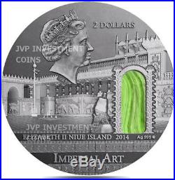 Niue 2014 $2 Imperial Art Mesopotamia 2 Oz Silver Coin with real Agate Inlay