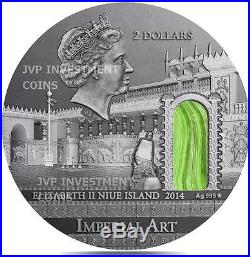 Niue 2014 $2 Imperial Art Mesopotamia 2 Oz Silver Coin with real Agate Inlay