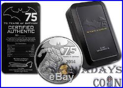 Niue 2014 $5 Batman 75 Years of Anniversary Proof Silver Coin 2Oz