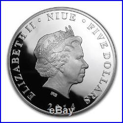 Niue 2014 $5 DC Comics 75 Years Anniversary of Batman 2 Oz Silver Proof Coin