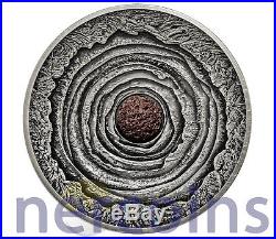 Niue 2014 Volcano Erta Ale 2 Oz $2 High Relief Concave Lava Rock Silver Coin