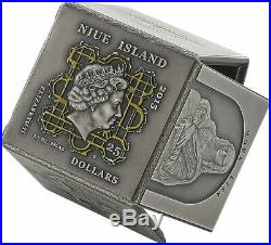 Niue 2015 25$ Leonardo DA Vinci Open Cube Shaped 6.5 Oz Silver Coin