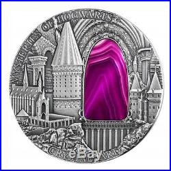 Niue 2015 $2 Crystal Art IV Mysteries of Hogwarts 2 Oz Silver Coin Agate Window