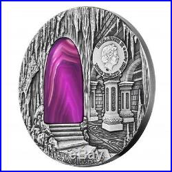Niue 2015 $2 Crystal Art IV Mysteries of Hogwarts 2 Oz Silver Coin Agate Window