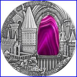 Niue 2015 2 $ Crystal Arts Mysteries of Hogwarts 2 Oz Silver Coin