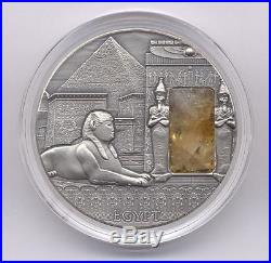 Niue 2015 2$ EGYPT IMPERIAL ART 2 Oz Antique Silver Coin withCitrine Crystal