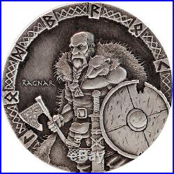 Niue 2015 2$ RAGNAR Vikings Gods Kings Warriors 2oz Antique finish Silver Coin