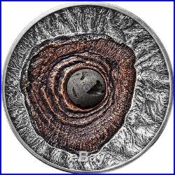 Niue 2015 2$ Volcano Vesuvius Pompeii Lava 2 Oz Silver Coin Mintage 688