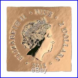 Niue 2015 $2 World Heritage St. Michael 1Oz Gilded Silver Coin