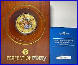 Niue 2016 10$ DONI TONDO Perfection in Art 2oz Silver Coin Gold plated high
