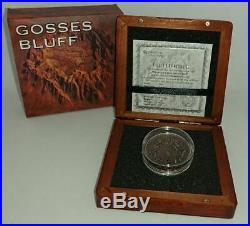 Niue 2017 1$ GOSSES BLUFF CRATER with Henbury Meteorite 1 Oz Antique Silver Coin