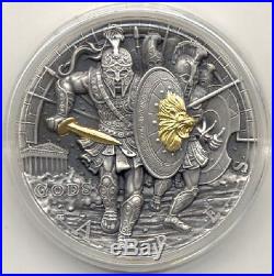 Niue 2017 $2 ARES GOD OF WAR series GODS 2 oz Antique Silver Coin SUPERHIT