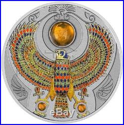 Niue 2017 2$ Falcon of Tutankhamun Amber Horus 2oz Silver Coin