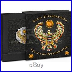 Niue 2017 2$ Falcon of Tutankhamun Amber Horus 2oz Silver Coin