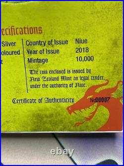 Niue -2018- 1 OZ Silver Proof Coin- Disney Villains Maleficent #7/10000