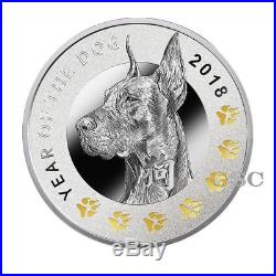 Niue 2018 1$ Of The Dog Doberman Chinese Calendar. 999 fine silver coin